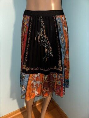 Desigual Valeria Women's Floral Pleated Midi Skirt 36 US 4